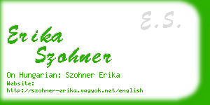 erika szohner business card